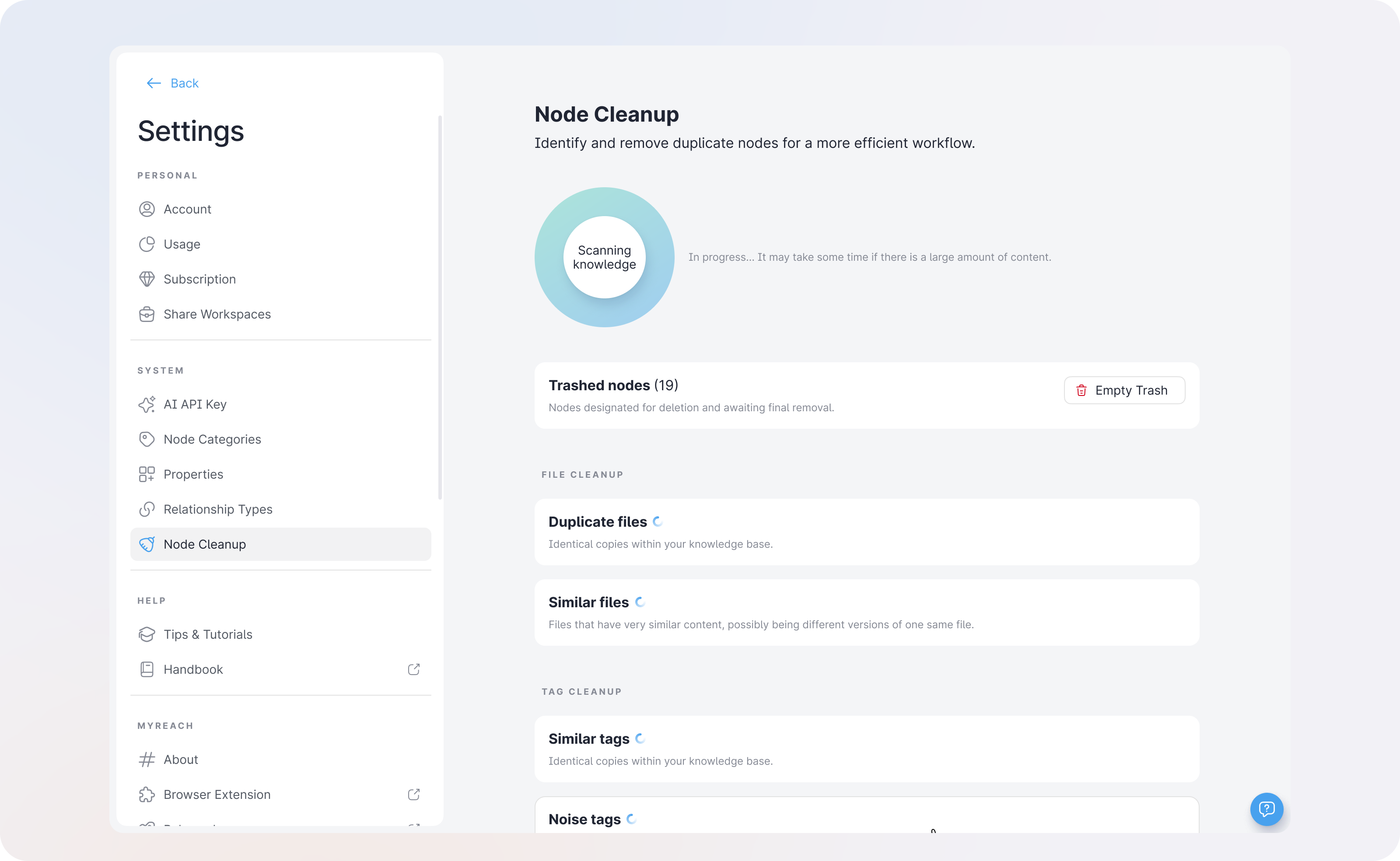 Node cleanup